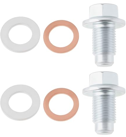 Briny River 2 Pernos de Tapón de Drenaje de Aceite para Coche M12x1,25 90341-12032 Compatible con Citroën C1 Y Compatible con Peugeot 107/108 6822.ER