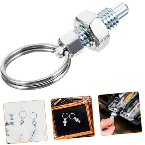 CLISPEED 2pcs Stainless Steel Spring Plunger Pull Ring Pins Retractable Spring Loaded Latch Mechanical Accessories for Industrial Use M6-4 Zinc Plated