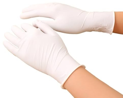 Guanti Monouso In Nitrile, Senza Polvere, 20 Pezzi, Da Esame, Taglia Unica, In Lattice, Vinile, Sintetico, Protezione For Le Mani, Lavoro(White 20pcs,M)