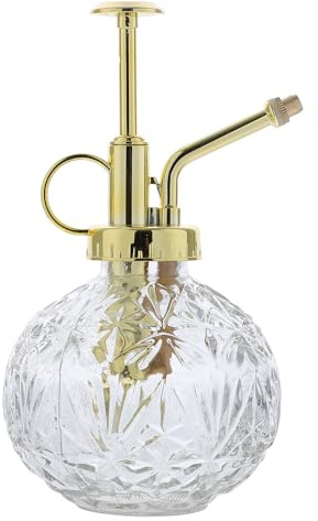 VALICLUD Kleiner Gießkanne und Sprühflasche aus Glas Transparenter Blumensprüher mit Pumpmechanismus Ergonomischer Griff für Präzise Pflanzenbewässerung Im Garten und Zimmer