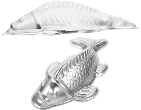 ARTSEWPLY Stampo per Torta a Forma di Pesce 3D in Lega di Alluminio Set 2 Pezzi Medio e Grande Teglia Antiaderente per Dolci e Gelatine per Compleanni e Feste
