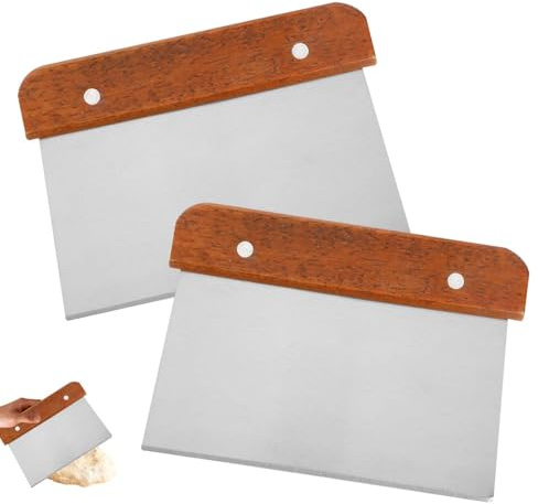 Dough Scraper, 2Pcs Bench Scraper Food Scraper Dough Cutter Bread Scraper Kitchen Scraper for Pizza Bench Scraper Kitchen Pastry Scraper for Pizza, Bread, Pastry, Cake Dough Baking Shaping