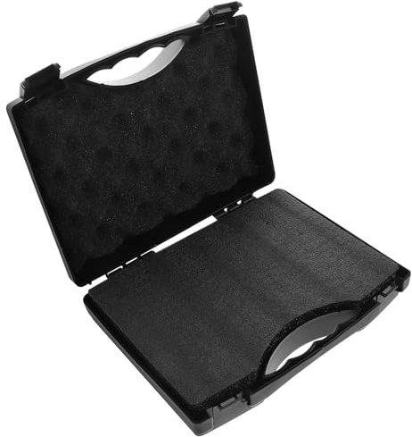TOBBOMEY Funda Rígida para Micrófono Portátil de Medio con Compartimentos Organizadores Maletín Resistente de Plástico para Almacenamiento y Transporte de Micrófonos Inalámbricos y Equipo