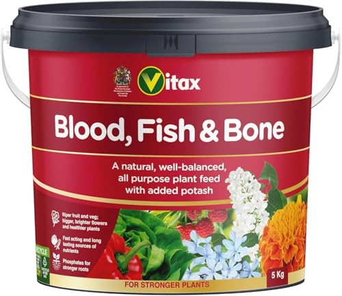 Organic Blood Fish & Bone Fertiliser Promotes Root Growth Slow Release General Purpose for Fruits Vegetables & Flowers Slow Release 5kg