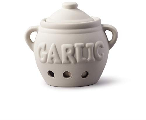 Kilo BA113 Classic Ceramic Garlic Storage Pot. 11cm, Beige, One Size