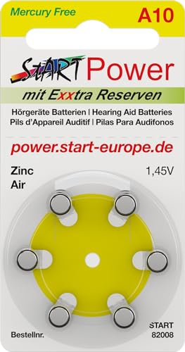 START - 60 Batterien für Hörgeräte - Typ A10-1.45V - 100mAh - PR70, 82001
