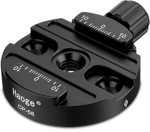 Haoge CP-58 58 mm Schraubknopf, Schnellspannklemme, Adapterhalterung für Schnellspanner, QR-Platte, Kamerastativ, Kugelkopf, Einbeinstativ, Kugelkopf, passend für Arca Swiss