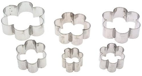 HARQ9 Ateco Plain Edge Daisy Cutters in Graduated Sizes, Stainless Steel, 6 Pc Set