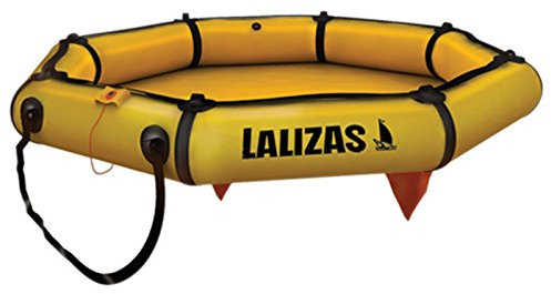 wellenshop Lalizas Rettungsinsel ohne Dach Selbstaufblasend 4 Personen mit Tragetasche Orange Gelb 7,33 kg Rettungsfloß Boot Sicherheitszubehör