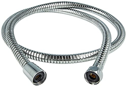 tecuro Metall-Brauseschlauch - dehnbar, Länge 120-150 cm x 1/2 Zoll, (Agraff) - Edelstahl