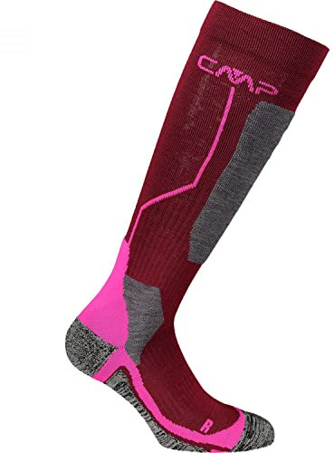 CMP ERROR:#N/A Unisex-skisocken Aus Wolle Socken, Burgunderrot-Pink Fluo, 39-42 EU