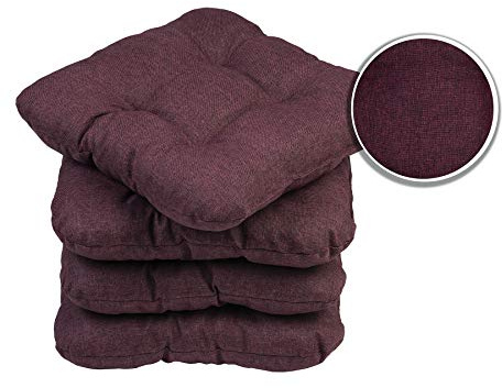 sunnypillow 4er Set Stuhlkissen 40x40 cm Bequeme 8cm Polsterauflage Auflage für Stühle/Bänke in Haus und Garten Sitzkissen Sitzauflage Gartenkissen viele Farben zur Auswahl Violett