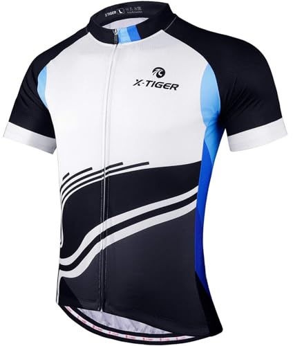 X-TIGER Camisetas de Ciclismo para Hombre Camiseta Corta Top de Ciclismo Jerseys de Ciclismo Ropa de Ciclismo Mountain Bike MTB Shirt