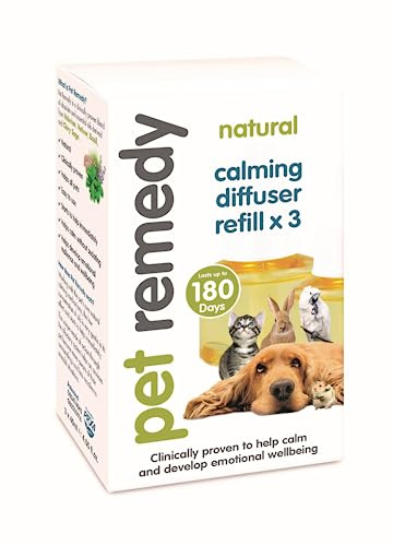 Pet Remedy - Ricarica per diffusore a Spina Calming Plug - Aiuta a calmare e sviluppare Il Benessere emotivo in Tutti Gli Animali Domestici. (3 x 40 ml (6 Mesi di Fornitura))
