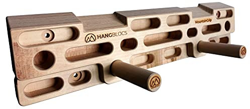 HANGBLOCS Griffbrett/Hangboard/Fingerboard fürs Kletter- und Bouldertraining mit Klimmzugstangen (inkl. Schrauben + Dübel) … (mit Rohrsteckschlüssel)