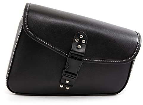 evomosa Motorrad Seitentasche Pu Leder Satteltaschen Schwarz Werkzeugtasche (Rechte Seite)
