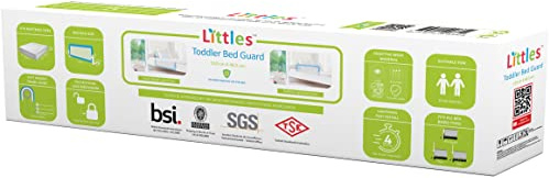 Littles Bed Guard Rail for Toddler, Child & Baby. Fits Single, Double Up to King Size Beds, Grey, 110 cm x 48.5 cm