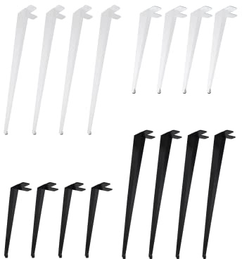 4x Tischbeine New ERA geneigt, Metall stabil Stahl, Hairpin Legs geschlossen Tischkufen schlicht Tischgestell minimalistisch Möbelfüße schräg, höhenverstellbar(71cm (Esstisch / Schreibtisch), Weiß)