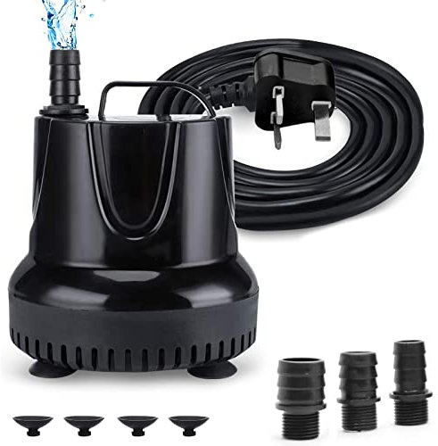 Senelux Submersible 40W Pump, 1500L/H with Adjustable Flow Rate, Aquarium Fountain Pump, Ultra Quiet for Fish Tank, Pond, Hydroponics, Ultra-low Water Level & 3 Nozzles