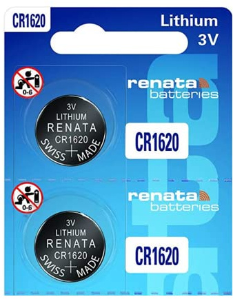 Renata CR1620 Batteries - 3V Lithium Coin Cell 1620 Battery (2 Count)