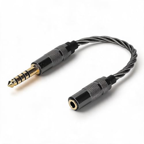 Annadue Versilbertes Audio Adapterkabel 4,4 mm Symmetrischer Stecker auf 3,5 Mm Stereo Buchse Adapter Kopfhörerkabel für NW-ZX507 DMP-Z1 NW-ZX300A NW-WM1Z