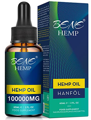 High Strength 100000mg Premium Oil - Supports Joint, Sleep and Stress Relief, Rich in Omega 3-6-9, Vitamin C & E, 100% Vegan (60ml 100000mg)