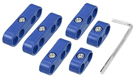X AUTOHAUX Car Spark Plug Wire Separator Looms Divider Organizer Clamp Blue