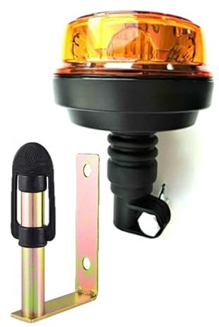Matel Service Rundumleuchte LED mit 4 Blitzmuster 12V 24V ECE R65 R10 E9 mit Halterung Aufsteckrohr für PKW LKW Traktor