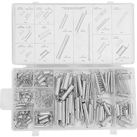200 Stück/Set 20 Größen Verlängerung, Torsionsfeder Federspannung Druckfeder Sortiment Metallfedern Kit mit Box