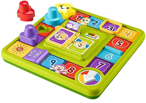 Fisher-Price Lernspaß Motorik-Spielbrett - Brettpiel mit Smart-Stages-Lerninhalten, 40+ Liedern, Sätzen und 10 Aktivitäten zur Förderung der Feinmotorik, spricht deutsch, ab 9 Monaten/ 1 Jahr, HRB74