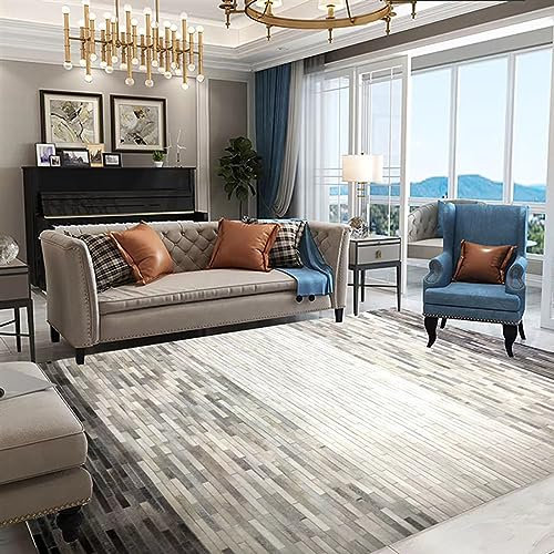 Alfombra de piel de vaca auténtica pelo gris auténtico sobre piel de vaca alfombra de piel de vaca hecha a mano alfombras de retazos piel de cuero para el hogar y la sala de estar,120cmx180cm