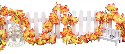 TsoLay Kuenstliche Blumen Azaleen Blumengirlande Girlande Efeu Orange