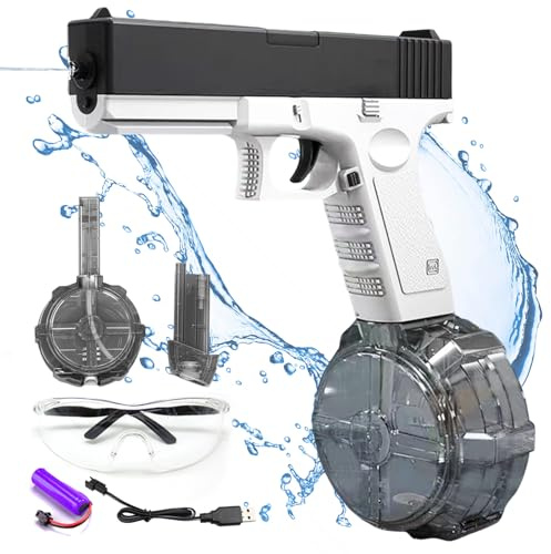 Vattenpistol elektrisk, vattenpistol automatisk, vattenpistoler, vattensprutpistol, vattenpistol stor, vattenpistol med lång räckvidd, vattenpistol för vuxna barn sommar utomhuspool strandfest (B)