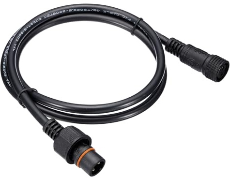PATIKIL Cavo di Prolunga a 2 Pin da 3,28 Piedi, 18Awg, Connettore Impermeabile Ip67 con Maschio e Femmina Su Entrambe Le Estremità per Strisce Led, Nero