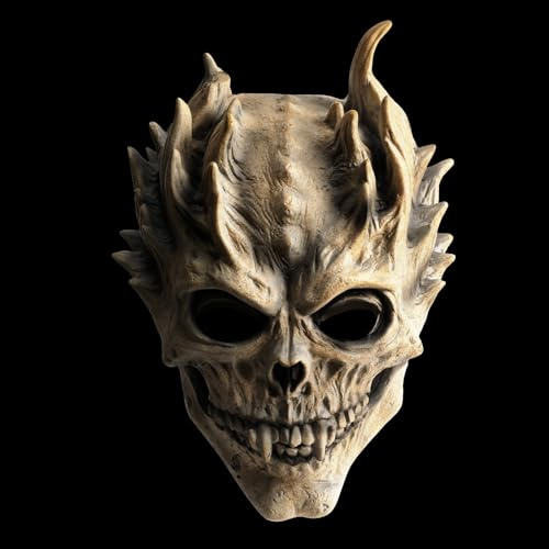 Yearsahrk Totenkopf Maske Horror Ghost Halloween Skelett Scary Dämonen Masken Karneval Halloween Kostüm Cosplay Latex Requisiten