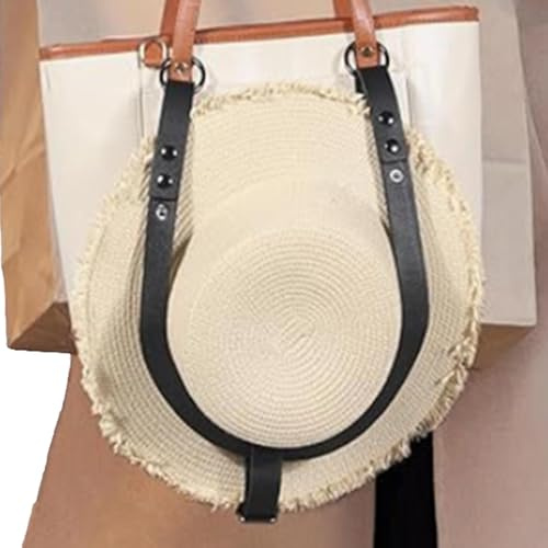 Pince à chapeau pour sac, pince à chapeau pour voyage - Porte-chapeau à sangle de chapeau de cowboy - Harnais de chapeau en cuir PU pour voyage sur sac, pince à chapeau de voyage, porte-chapeau, porte