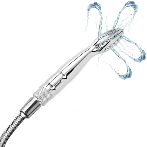BDSMAGE Analdusche Aluminiumlegierung für Analverkehr,G1/2 Wasserrohrschnittstelle,Klistiere Einlauf Intimdusche Irrigator zur Darmreinigung Darmspülung,erotisches Sexspielzeug für Frauen Männer (L)