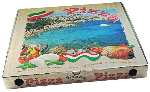 VEPATIM 100 Pizzakarton aus Mikrowellpappe mit neutralem Motiv 50 x 50 x 5 cm