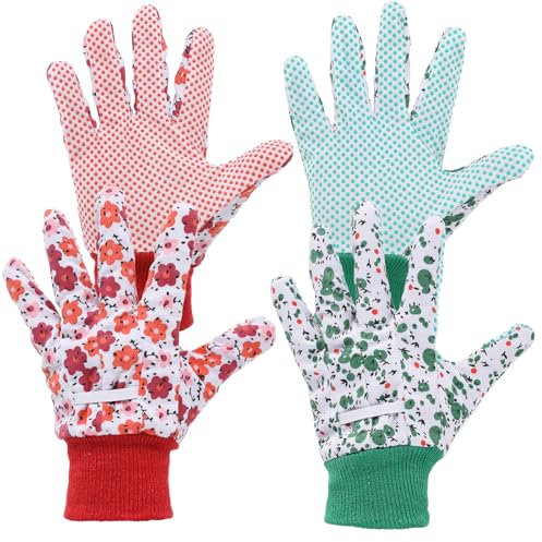 TIESOME Lot de 2 paires de gants de jardinage pour femme - Accessoires de jardin - Gants de travail - Nettoyage du jardin, pêche, jardinage, désherbage, plantes