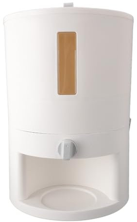 Rice Storage Container Sealed Grain Dispenser for Home Use with Measuring Cup Japanese Design Kitchen Rice Bucket for Household PP+PS+Silicone+Wood