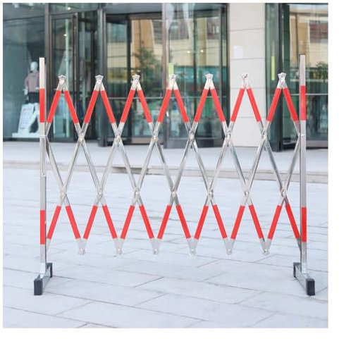 Erweiterbare Straßenhindernisse aus Metall, Industriequalität, Auffahrt, Barriere für Lager, Baustellen, langes faltbares Design, verstellbare Länge, 300 cm
