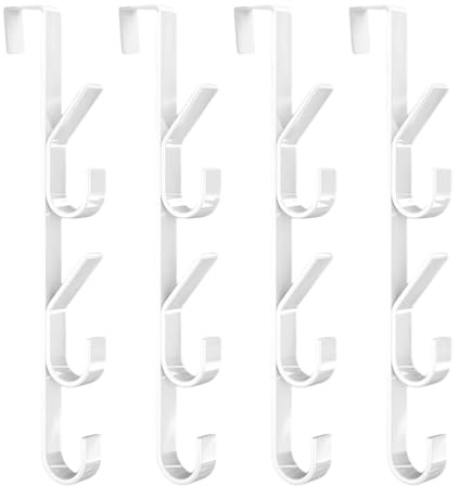 Pixaro Türaufhänger, Türhaken, Türhaken, Türhaken, Edelstahl, Türhänger für Kleidung, Handtücher, Bademäntel, Schlafzimmer, Badezimmer, Küche, Kleiderschrank, 4 Stück