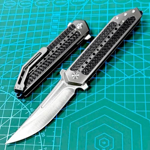 Joa Premium Titan klappmesser survival tragbar taschenmesser aus stahl Kohlefaser outdoor edc messer flipper multi jagdmesser tanto geschenk für männer