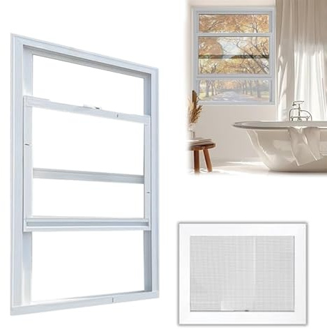 Finestra Finestre Scorrevoli in Alluminio con Zanzariera e Vetro, 30 36 46 51 61 71 76 81 91 Cm Cantina Capannone Pollaio Soffitta Bagno Finestra, Piccola Finestra di Ventilazione(White,12x18in/30x46c