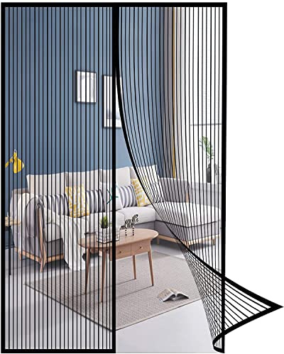 SYC Magnetische Fliegengittertür mit automatischem Schließen, Polyestermaterial, Moskitonetz für Balkon und Terrasse
