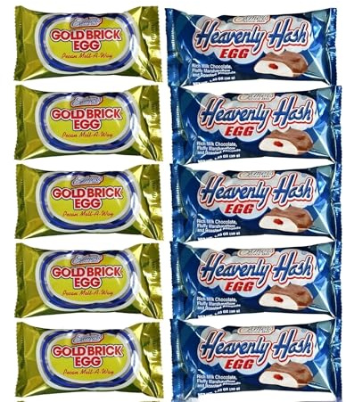 Elmer Chocolate Easter Eggs Assortment, Heavenly Hash and Gold Brick, 10 Count, with bonus Kids Stickers Perfect for Easter Baskets