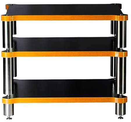 Easnuroz HiFi-Rack AV-Regal 4-SchichtHIFI-Ständer Player-Ständer Mehrschichtiges Bodenstativ AV HiFi-Ständer Plattenspieler-Ständer Entertainment Media Unit(Schwarz,60 * 85.5 * 48cm)
