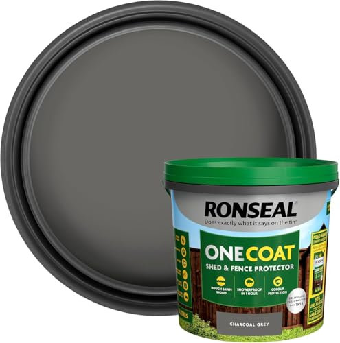 One Coat Fence Life Paint – 5L Charcoal Grey – Durable, Weatherproof Wood Paint for Fences & Sheds – One Coat Coverage – Fade-Resistant, Quick-Drying Outdoor Protection