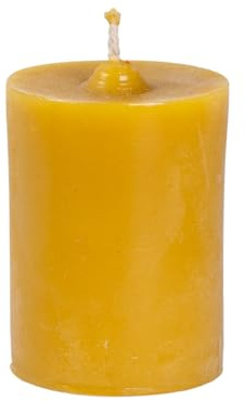 BeesWax World Bougies piliers en cire d'abeille - Fabriquées à la main en cire d'abeille 100% naturelle - Sans fumée et combustion longue avec mèche en coton (XS : env. 7 x 4,5 cm)