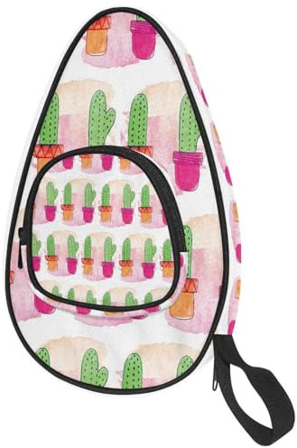 VAPOKF Housse pour raquette de tennis de table, motif cactus en pot, sac de raquette de ping-pong, sac de raquette de tennis de table avec pochette pour 4 à 5 balles